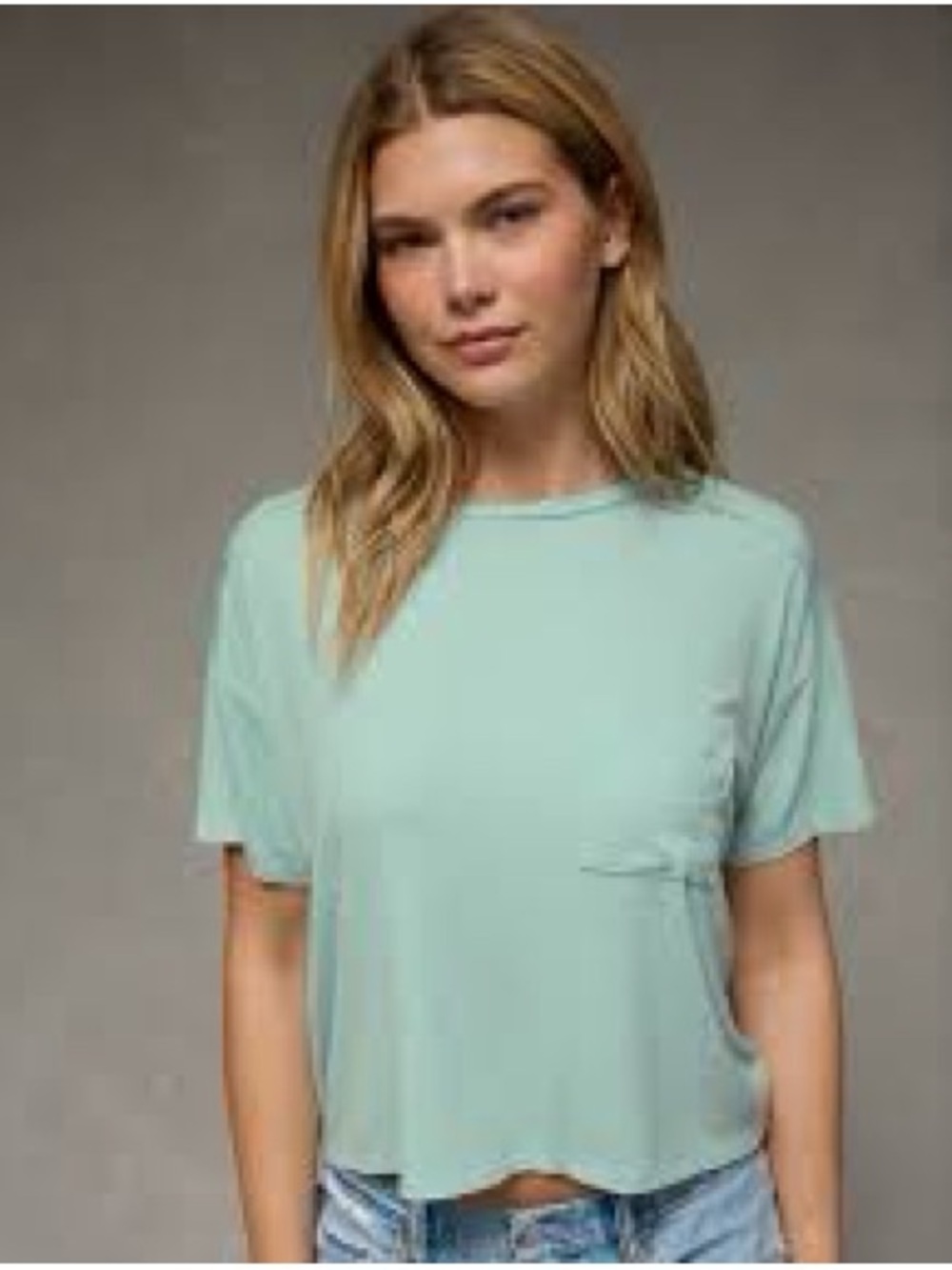 American Eagle Outfitters Mint Green Short Sleeve Pocket Tee